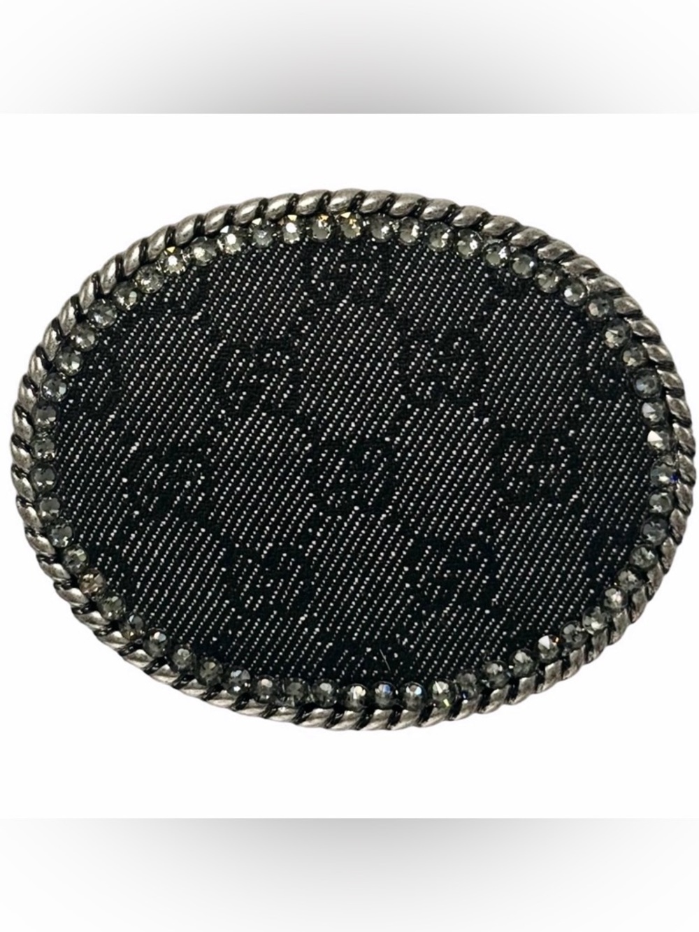 Authentic Upcycled Gucci Black Denim Mega Belt Buckle